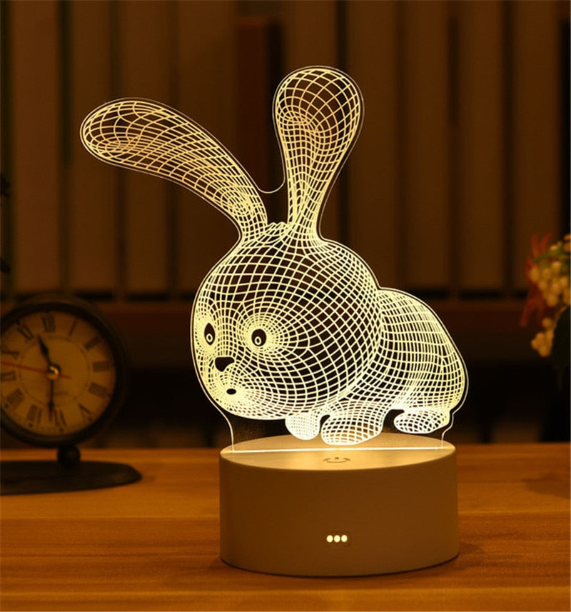 3D Lamp Acrylic USB LED Night Lights Neon Sign Lamp Xmas Christmas Decorations for Home Bedroom Birthday Decor Wedding Gifts