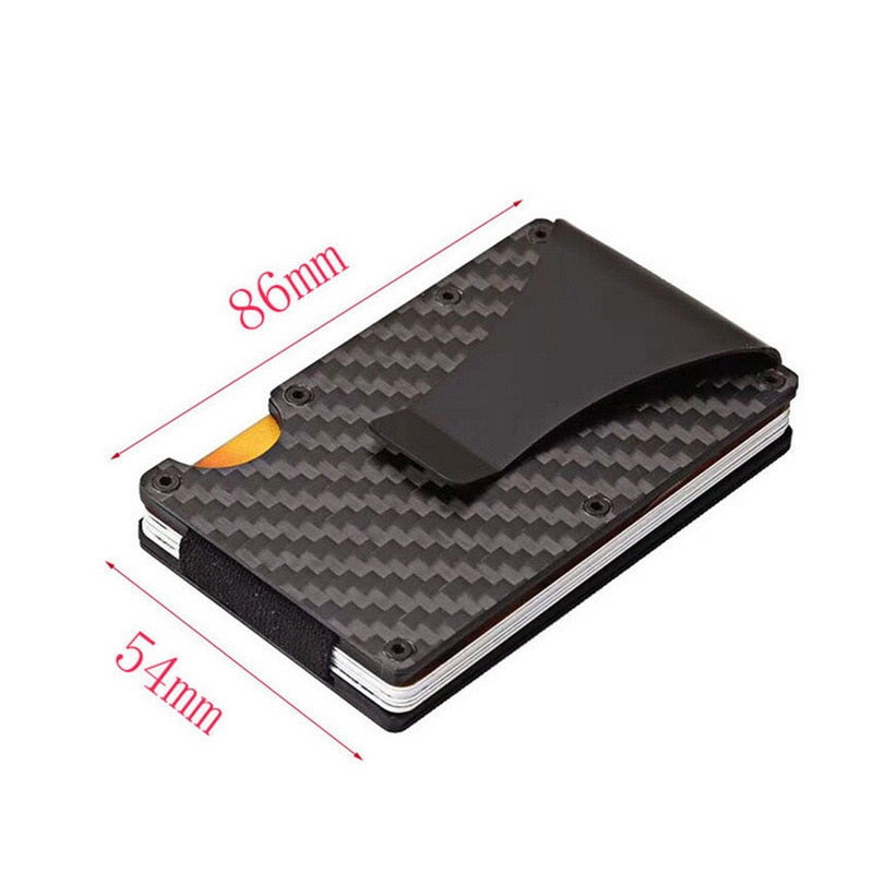 New Design Carbon Fiber Credit Card Holder Wallet Minimalist Rfid Blocking Slim Metal Cardholder Anti Protect Clip for Men